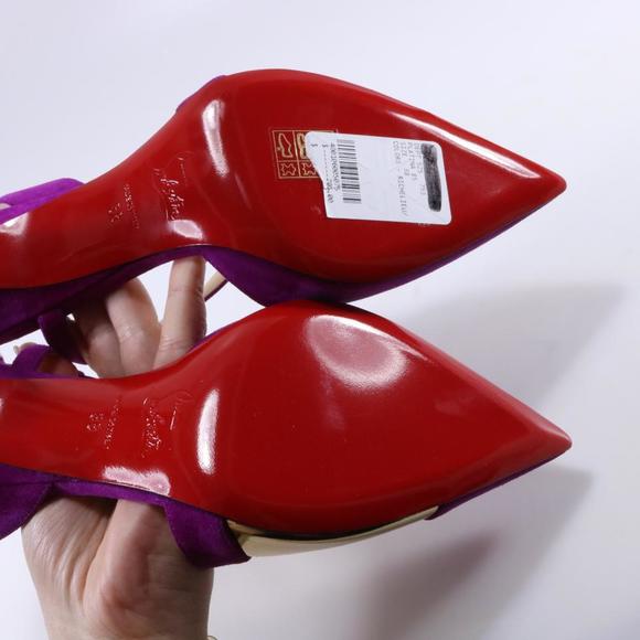 Richelieu Purple 85mm Platina Suede Slingback Pumps C369 - Picture 11 of 12